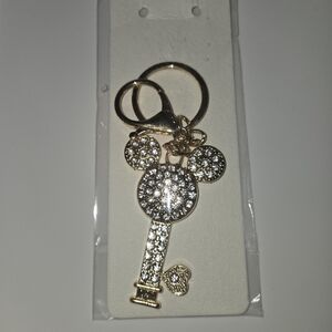 Sparkling Gold and Silver Key Keychain/Purse Charm